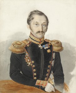Portret van generaal Alexander Danilovich Gerstenzweig 1818-1861 door Ivan Alexeyevich Nechayev