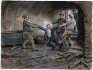 Een gevangene wordt meegenomen om geëxecuteerd te worden door Ivan Alexeyevich Vladimirov
