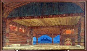 Voorbereidend ontwerp voor het decor van de opera Roeslan en Ljoedmila van Michail Glinka
