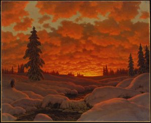 Winterlandschap door Ivan Fedorovich Choultse
