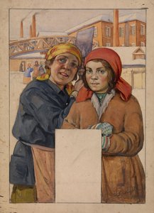 Twee fabrieksarbeiders, 1925