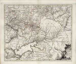 Algemene Kaart van het Gouvernement Azov, 1782 door Ivan Ivanovich Islenyev