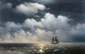 Brik Mercury aangevallen door twee Turkse schepen door Ivan Konstantinovich Aivazovsky