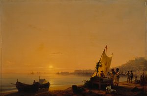 De Baai van Napels, 1844 door Ivan Konstantinovich Aivazovsky