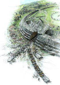 Constructie van Avebury Stone Circle, Wiltshire, 3e millennium v.Chr., ca. 1990-2010