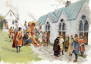 De binnenplaats van het eiland van graaf Richard