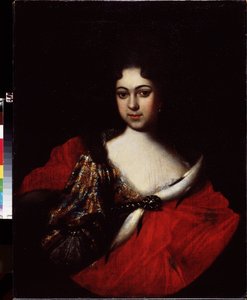 Portret van tsarevna Praskovia Ivanovna, nicht van Peter de Grote door Ivan Nikitich Nikitin