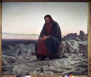 Christus in de wildernis door Ivan Nikolaevich Kramskoy