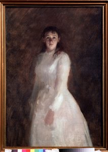 Portret van een jonge vrouw door Ivan Nikolaevich Kramskoy