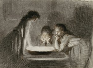 Kerstavond waarzeggerij, 1870s door Ivan Nikolaevich Kramskoy