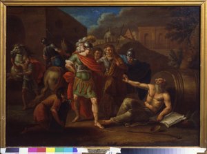Alexander de Grote bezoekt Diogenes in Korinthe door Ivan Philippovich Tupylev