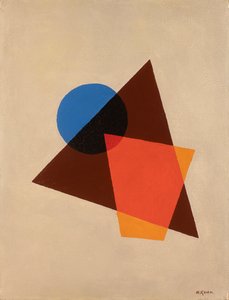Compositie met transparant rood, bruin en blauw door Ivan Vassilyevich Klyun