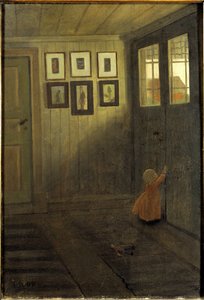 Het Meisje bij de Deur. Interieur van het Huis van de Kunstenaar, Aelvaengen