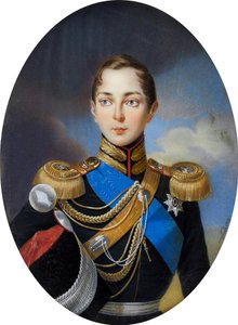 Miniatuur van tsarevitsj Aleksandr Nikolajevitsj van Rusland. door Iwan Winberg