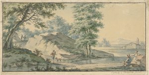 Landschap met bruggetje
