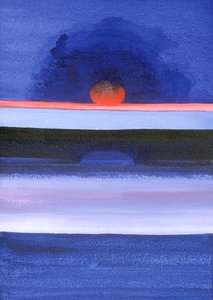 Zeegezicht, Zonsondergang, Helsinki, 1991 door Izabella Godlewska de Aranda