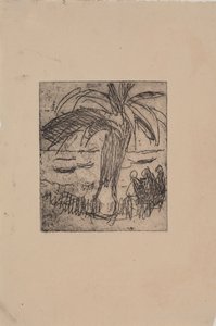 Palmboom bij de zee door J.A. Jerichau