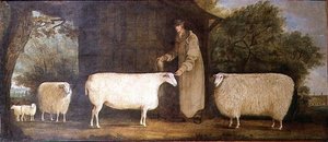 Een Herder met zijn Kudde door J.D. Curtis