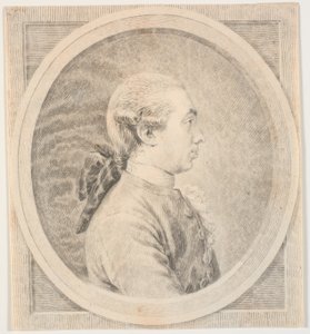Herenportret. Profiel naar Links door J.F. Clemens