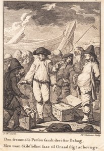 Peder Paars na de stranding op Anholt door J.F. Clemens