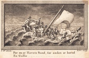 Peder Paars jacht in nood op zee door J.F. Clemens