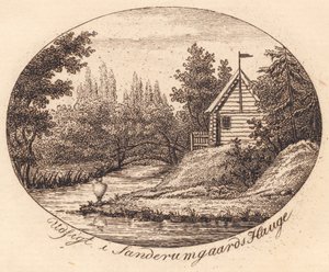 Vignet. Uitzicht in Sanderumgaards Hauge