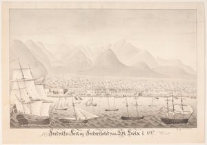 Frederiksfort en Frederiksted op Skt Croix door J.L.V. Michaelsen