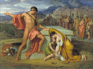 Pyrrhus en Andromache bij het graf van Hector