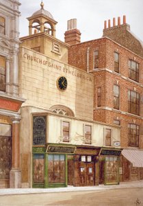 Kerk van St. Ethelburga-de-Maagd binnen Bishopsgate, City of London, 1860