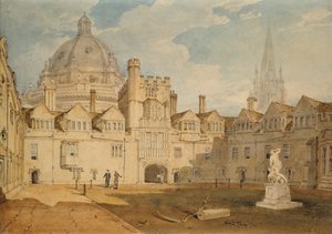 Een uitzicht vanuit de binnenkant van Brazen Nose College Quadrangle, Oxford, 1803-1804 door Joseph Mallord William Turner