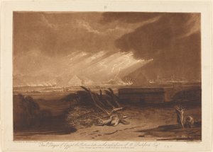 De Vijfde Plaag van Egypte, gepubliceerd 1808 door Joseph Mallord William Turner