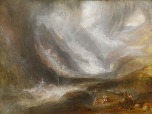 Vallei van Aosta: sneeuwstorm, lawine en onweer door Joseph Mallord William Turner