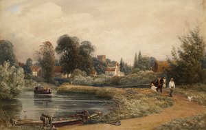 Uitzicht op Iffley vanaf de Rivier