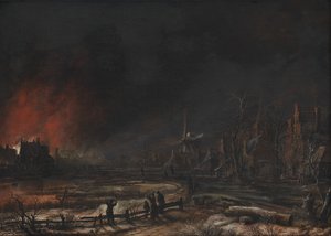 Een Zwitsers landschap met de berg Wetterhorn door J.P. Møller