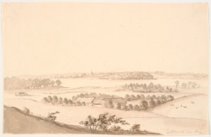 Landschap met wijd uitzicht. Glænø door J.P. Møller