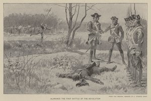 Alamance, de eerste slag van de revolutie (litho)
