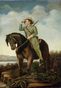 Een Zuidelijke Verkenner van Generaal Turner Ashby in de Vallei bij Luray en New Hacket