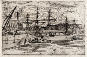 Liverpool-dokken door J. Alden Weir