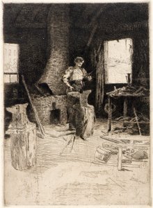 De smidse door J. Alden Weir