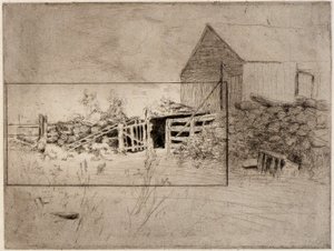 De Webb boerderij door J. Alden Weir