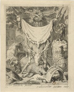 Titelprent voor een serie met scènes uit het leven van Achilles door J. Alexander Janssens