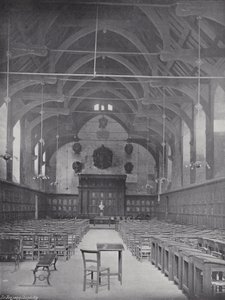 Pannenkoek Gooien op Westminster School, de Grote Hal door J. Benjamin Stone