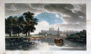 Uitzicht op Windsor vanaf de rivier de Theems, Berkshire, ca. 1820