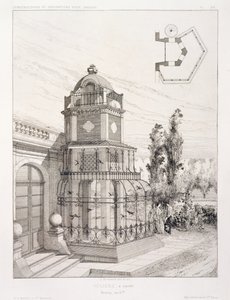 Volière voor zangvogels, uit een volume met ontwerpen door verschillende architecten, uitgegeven door Morel & Cie, Parijs, ca. 1880
