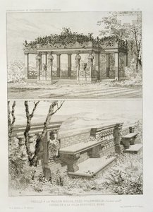 Pergola van La Maison Rouge bij Villemomble, ontworpen door Cordier, en terras van de Villa Borghese, Rome, ca. 1880