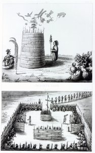 De Lodge van de Profeet en Medawisos uit een boek van Henry Schoolcraft (1793-1864) door J. C. Tidball