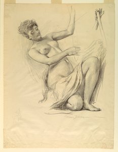 Figurenstudie, Mogelijk voor Koepel van Fabrieken en Vrije Kunsten Gebouw, Wereldtentoonstelling, Chicago, IL door J. Carroll Beckwith