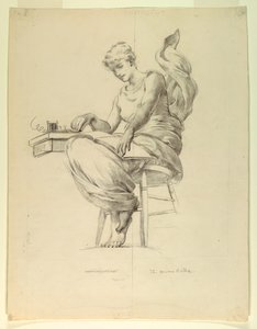 De Morse Code, Studie voor "Elektriciteit toegepast op Handel," Gebouw voor Manufacturen en Vrije Kunsten, Wereldtentoonstelling, Chicago, IL door J. Carroll Beckwith