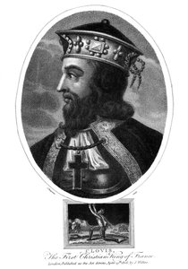 Clovis, de eerste christelijke koning van de Franken, 1806 door J. Chapman