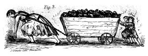 Vrouw en kinderen kolenputters, Midden en Oost Lothian, Schotland, 1848